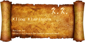 Kling Klarissza névjegykártya